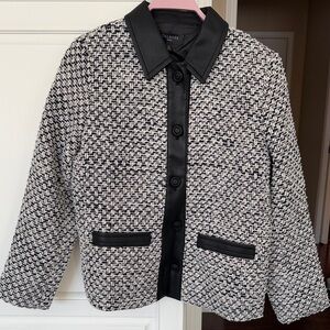 Talbots Black and White Textured Blazer